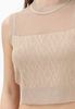 Armani Exchange - Áo thời trang nữ Ax Women's beige sleeveless sweater with monogram motif