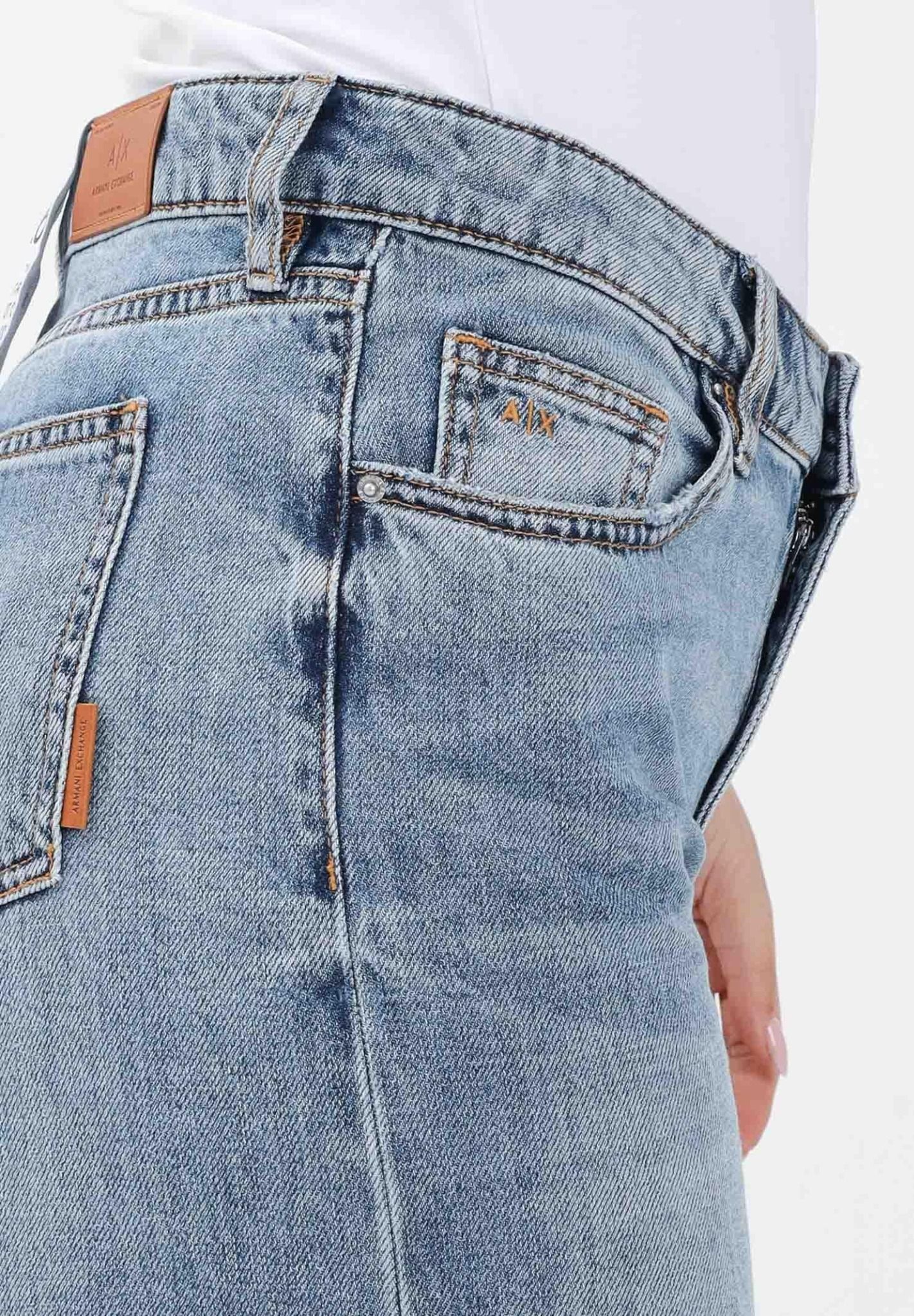 Armani Exchange - Quần jeans ống rộng nữ AX Women's Palazzo Denim Jeans