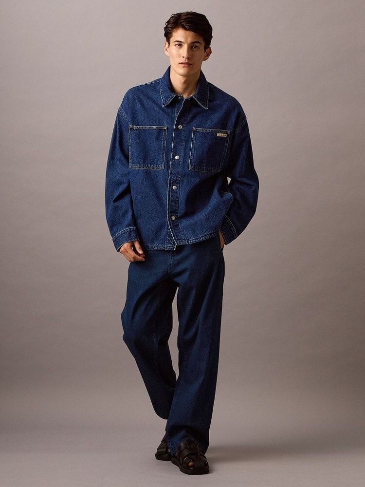 Calvin Klein - Áo khoác CK nam Denim Relaxed Shirt Jacket