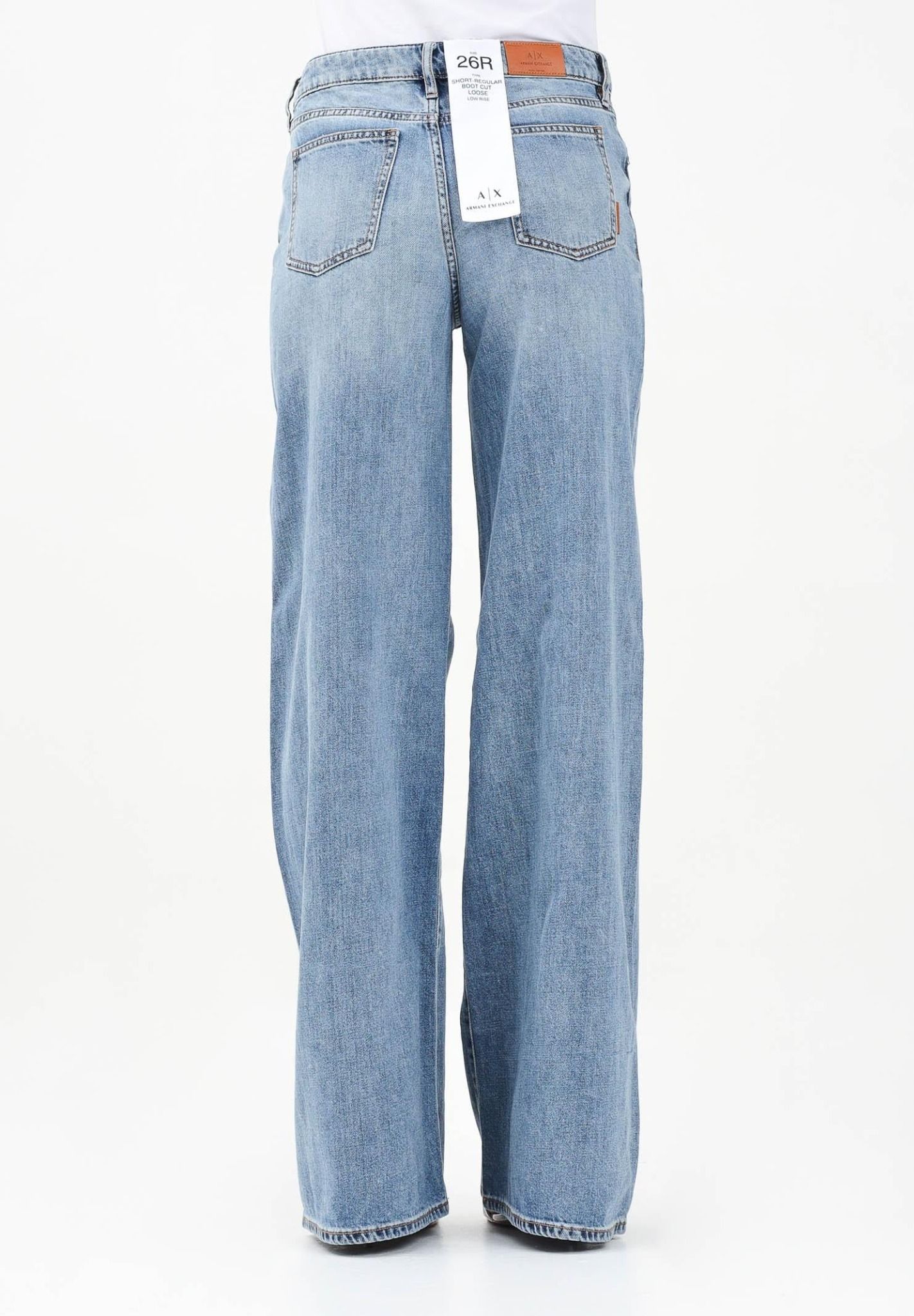 Armani Exchange - Quần jeans ống rộng nữ AX Women's Palazzo Denim Jeans