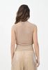 Armani Exchange - Áo thời trang nữ Ax Women's beige sleeveless sweater with monogram motif