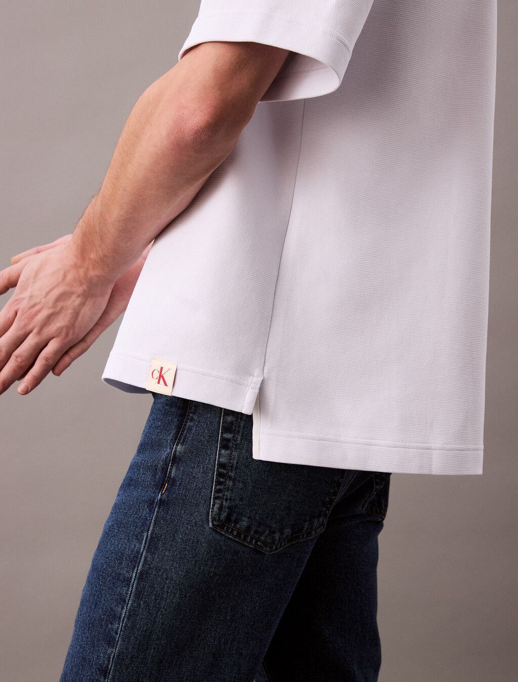 Calvin Klein - Áo phông tay ngắn nam CK Monogram Textured Pique Tee