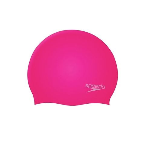 Speedo - Nón bơi trẻ em Junior Plain Moulded Silicone Pink