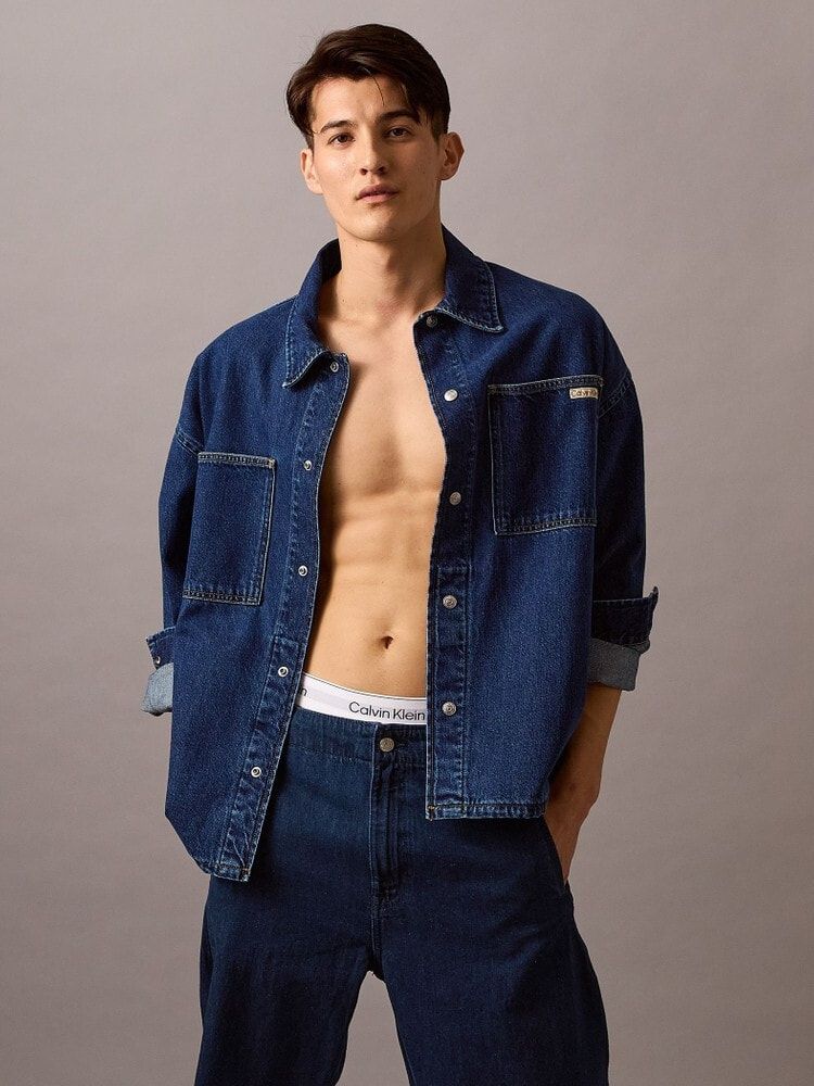 Calvin Klein - Áo khoác CK nam Denim Relaxed Shirt Jacket