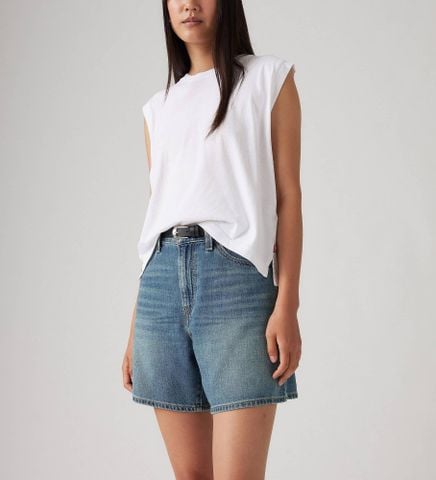 Levi's - Quần jeans ngắn nữ High Rise Baggy Linen+ Denim Shorts