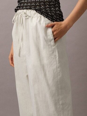 Calvin Klein - Quần dài CK nữ Linen Drawstring Pants