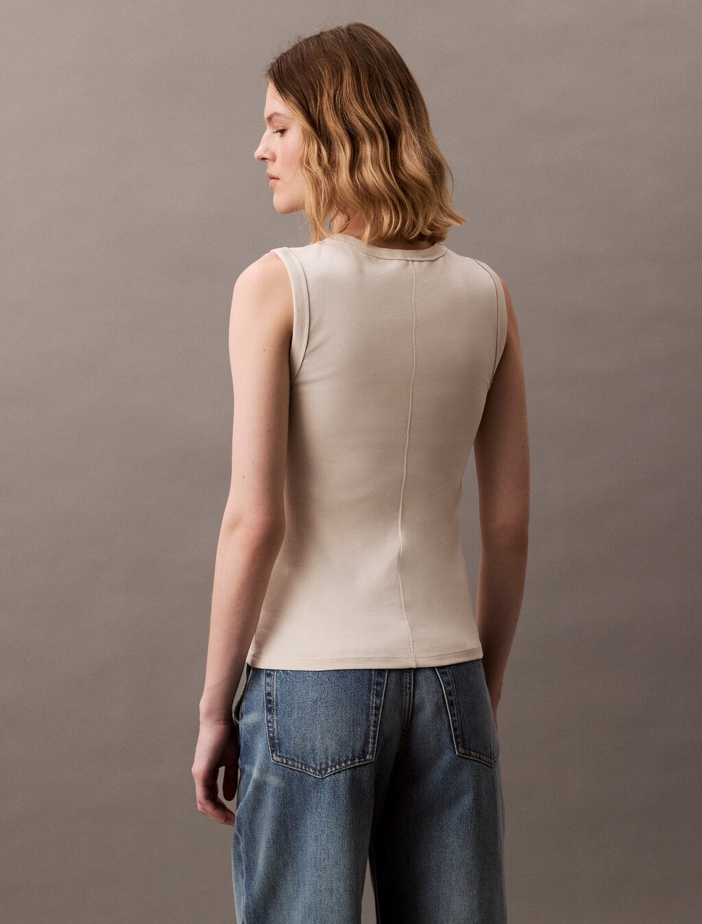 Calvin Klein - Áo ba lỗ nữ CK Applique Slim Tank Top