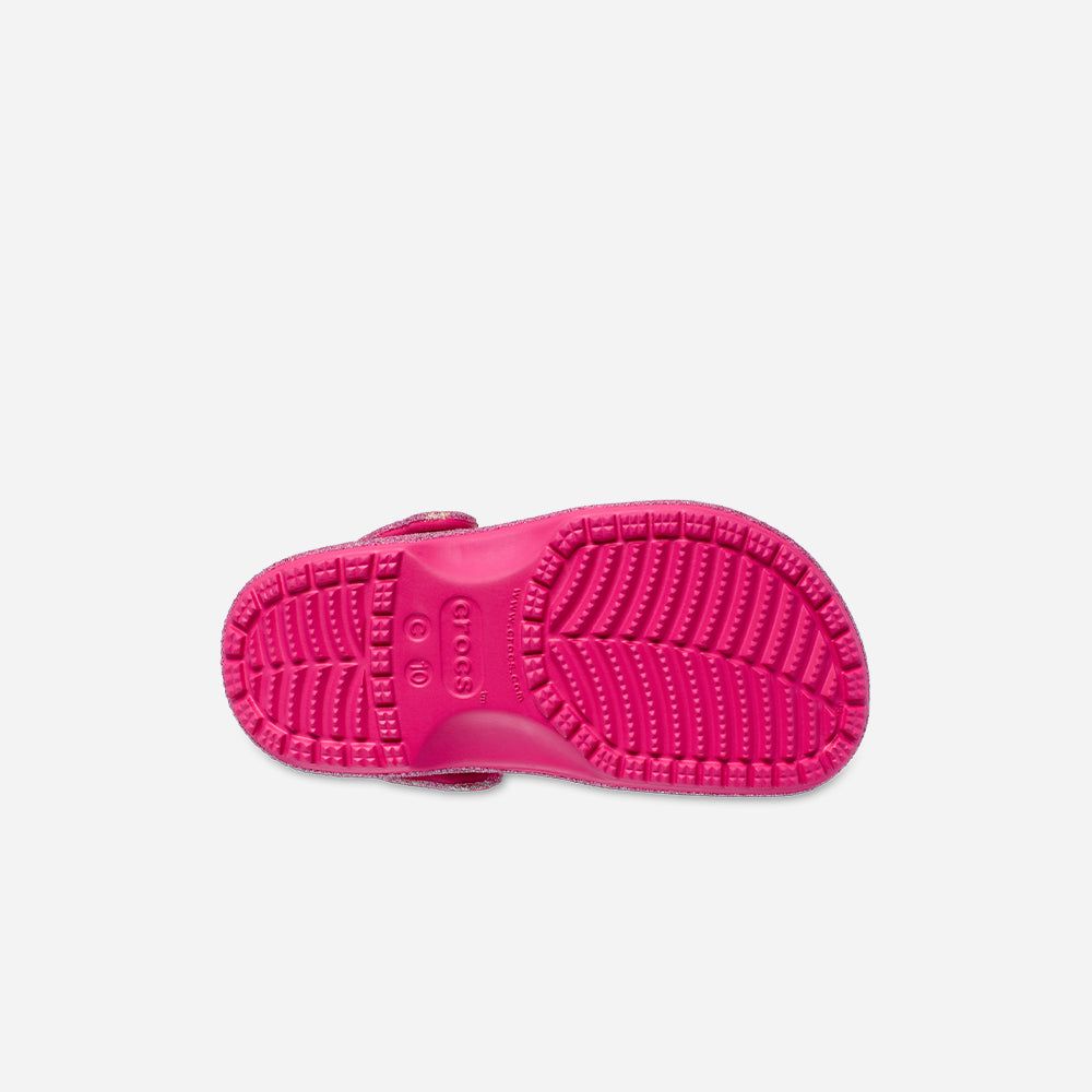 Crocs - Xăng đan trẻ em Classic Iridescent Glitter Lifestyle Sandals