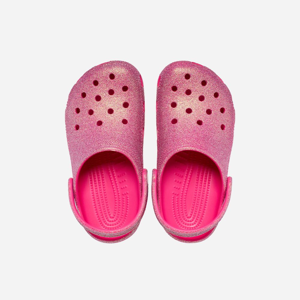 Crocs - Xăng đan trẻ em Classic Iridescent Glitter Lifestyle Sandals