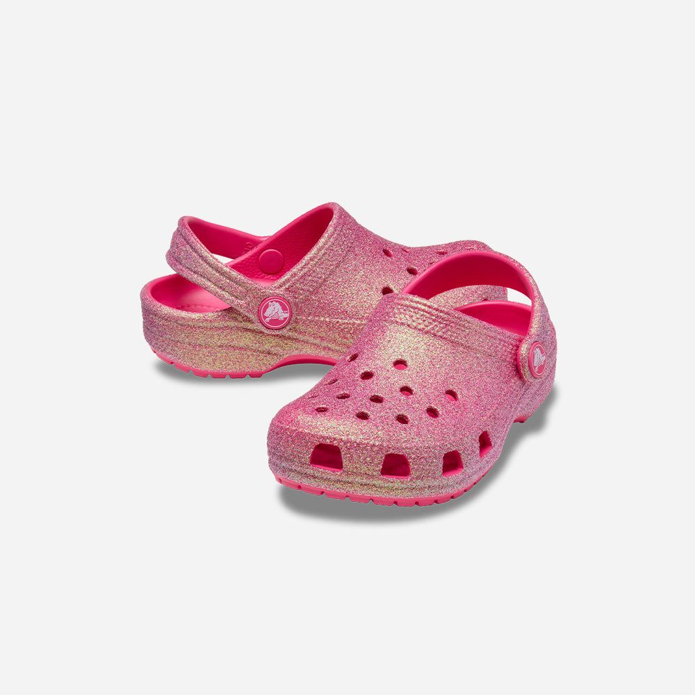 Crocs - Xăng đan trẻ em Classic Iridescent Glitter Lifestyle Sandals