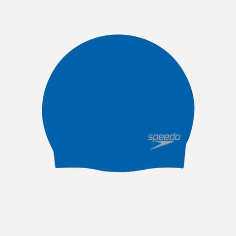 Speedo - Nón bơi nam nữ Speedo Plain Moulded Silicone Cap Blue Swimming