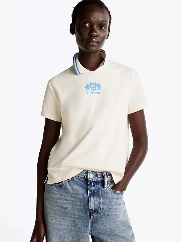 Tommy Hilfiger - Áo polo tay ngắn nữ Regular Fit Back Keyhole Polo Top