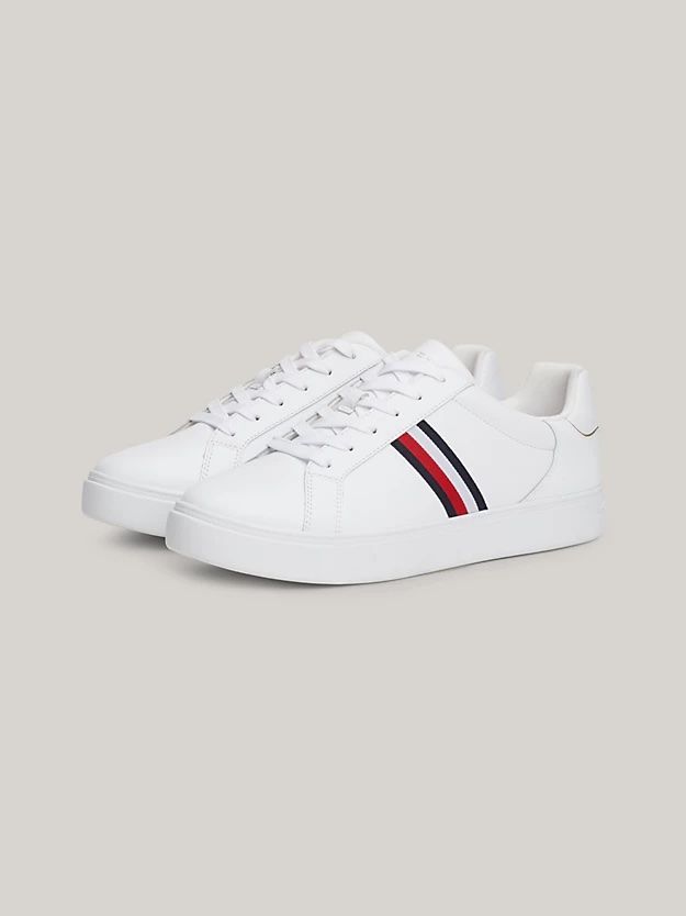 Tommy Hilfiger - Giày nữ Essential Leather Signature Tape Court Trainers