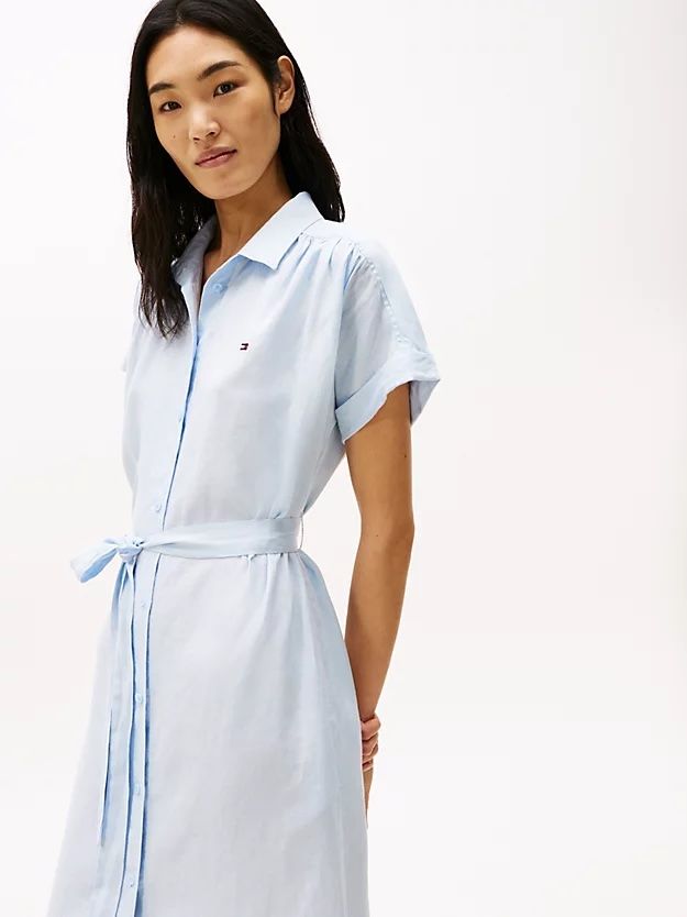 Tommy Hilfiger - Đầm nữ Pure Linen Midi Shirt Dress