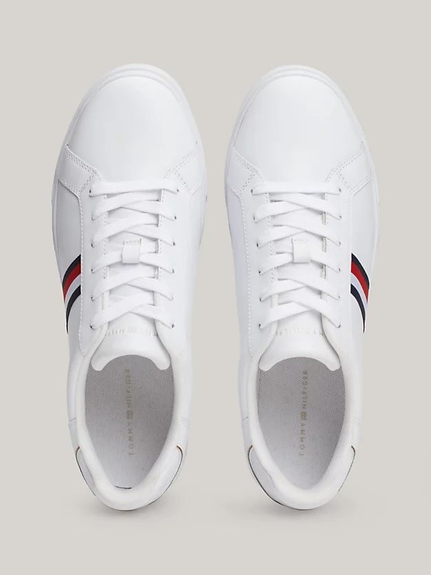 Tommy Hilfiger - Giày nữ Essential Leather Signature Tape Court Trainers