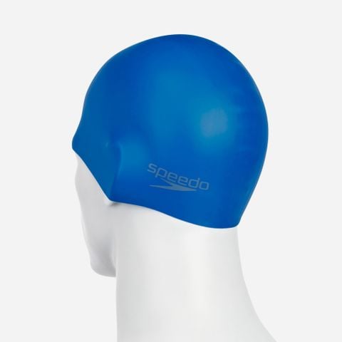 Speedo - Nón bơi nam nữ Speedo Plain Moulded Silicone Cap Blue Swimming - 2