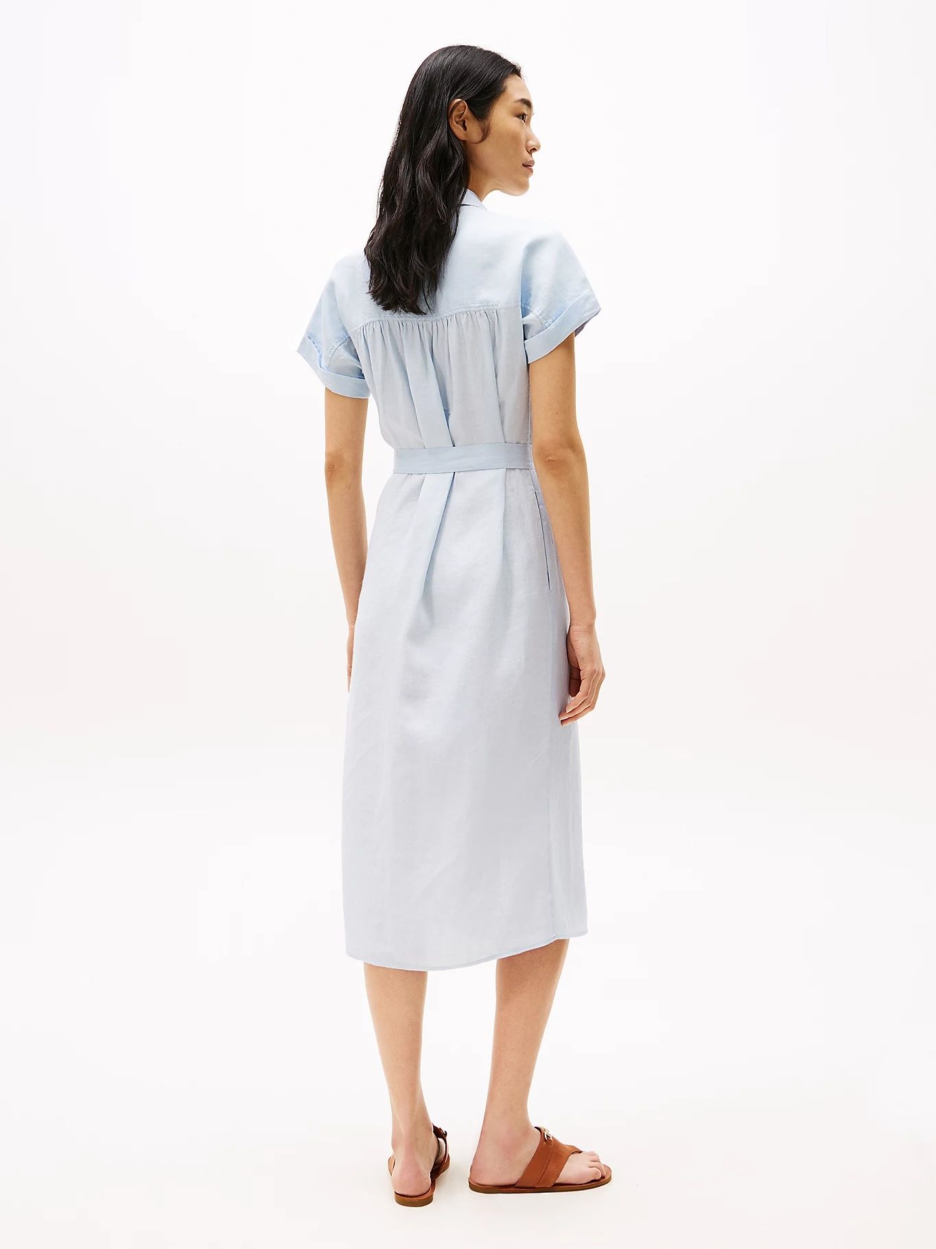 Tommy Hilfiger - Đầm nữ Pure Linen Midi Shirt Dress