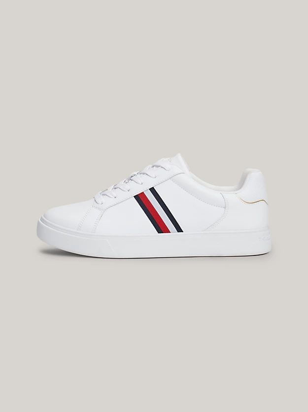 Tommy Hilfiger - Giày nữ Essential Leather Signature Tape Court Trainers