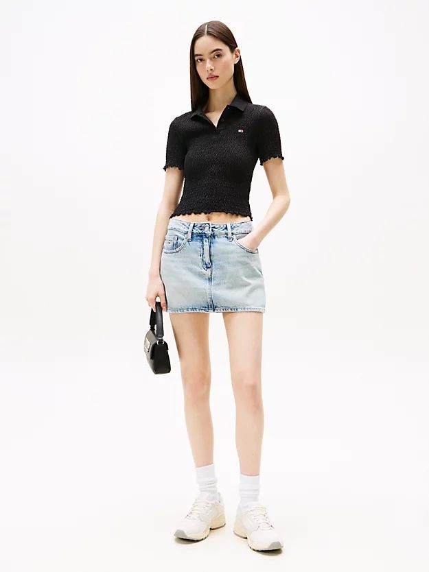 Tommy Hilfiger - Áo polo tay ngắn nữ Slim Smock Polo Shirt