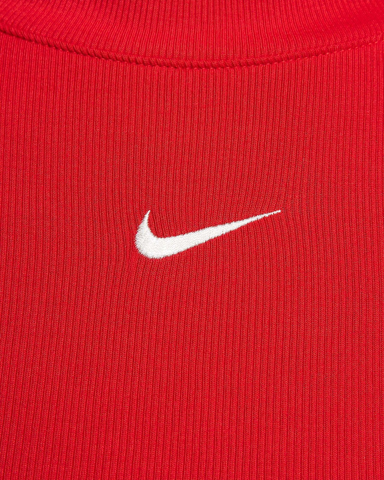 Nike - Áo len tay dài thể thao Nữ Essential Women's Ribbed Mock-Neck Long-Sleeve Top