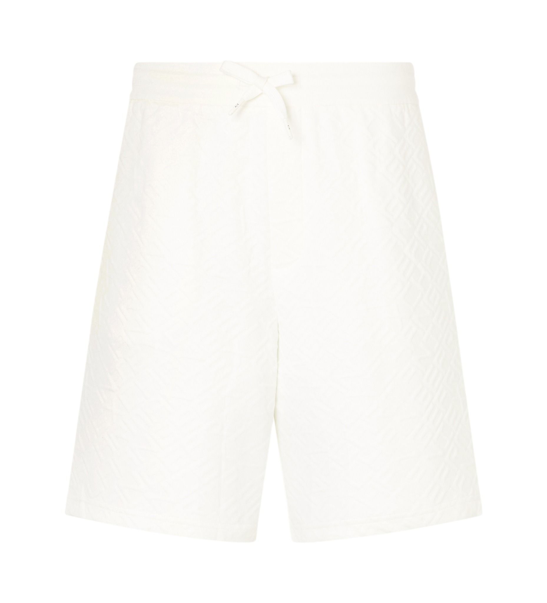 Armani Exchange - Quần short nam AX White elastic waist shorts