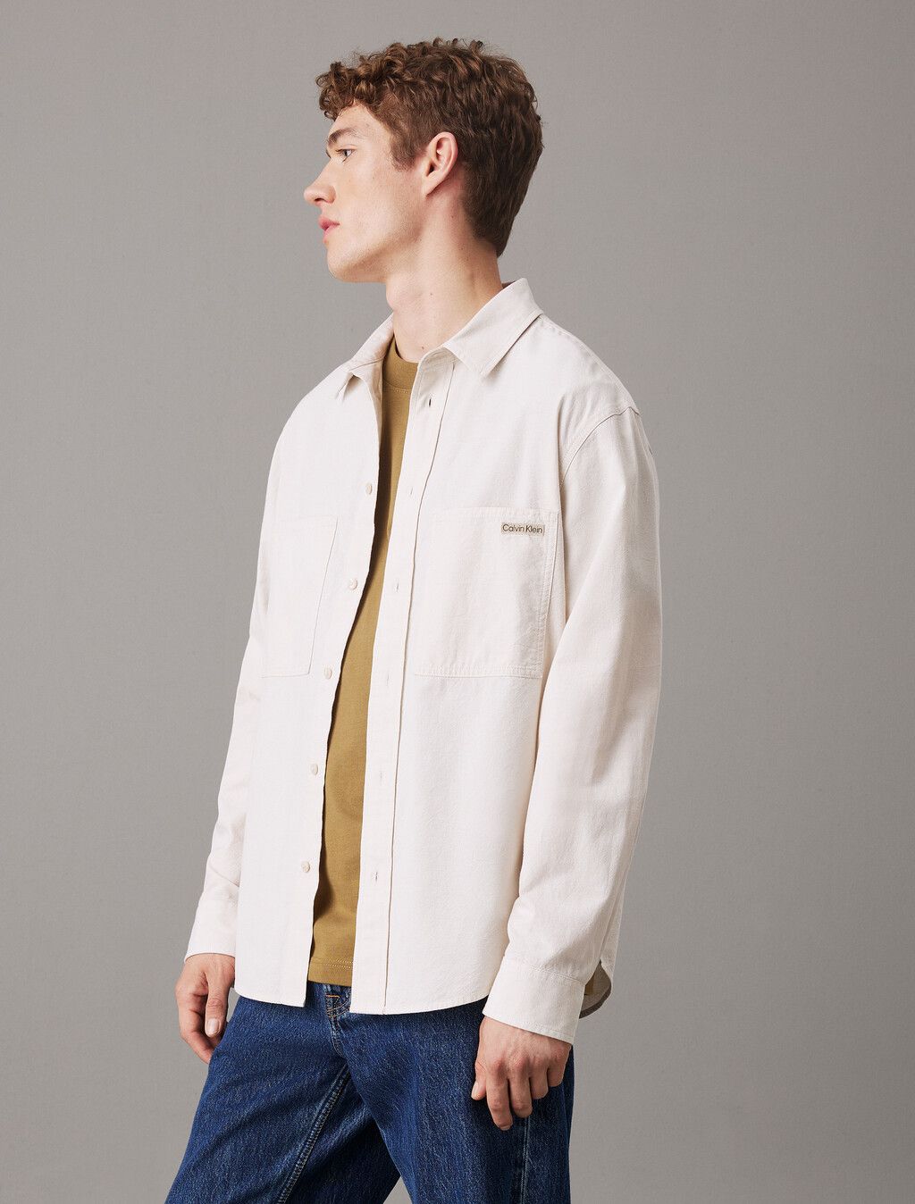 Calvin Klein - Áo sơ mi tay dài CK nam Relaxed Cotton Chambray Shirt