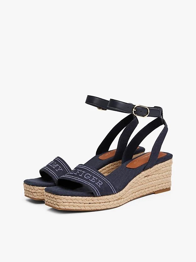 Tommy Hilfiger - Giày xăng đan nữ Hilfiger Monotype Wedge Espadrilles