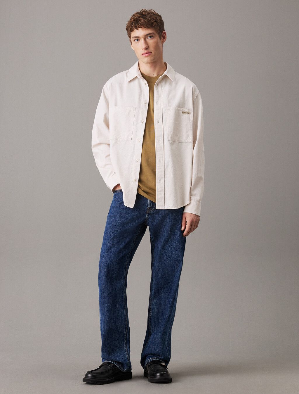 Calvin Klein - Áo sơ mi tay dài CK nam Relaxed Cotton Chambray Shirt