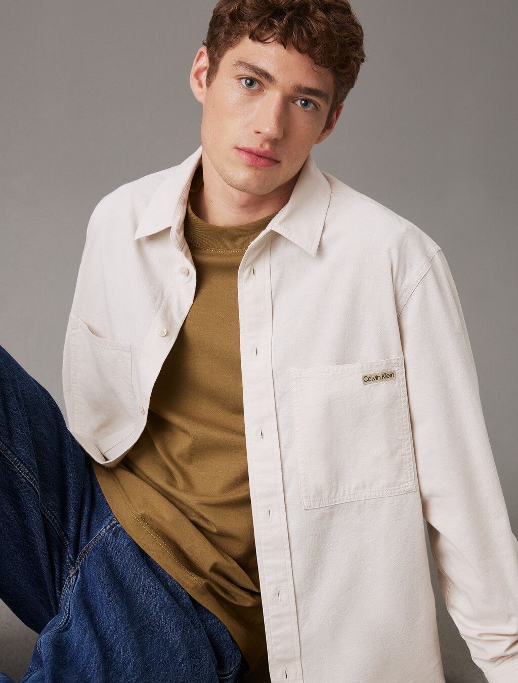 Calvin Klein - Áo sơ mi tay dài CK nam Relaxed Cotton Chambray Shirt