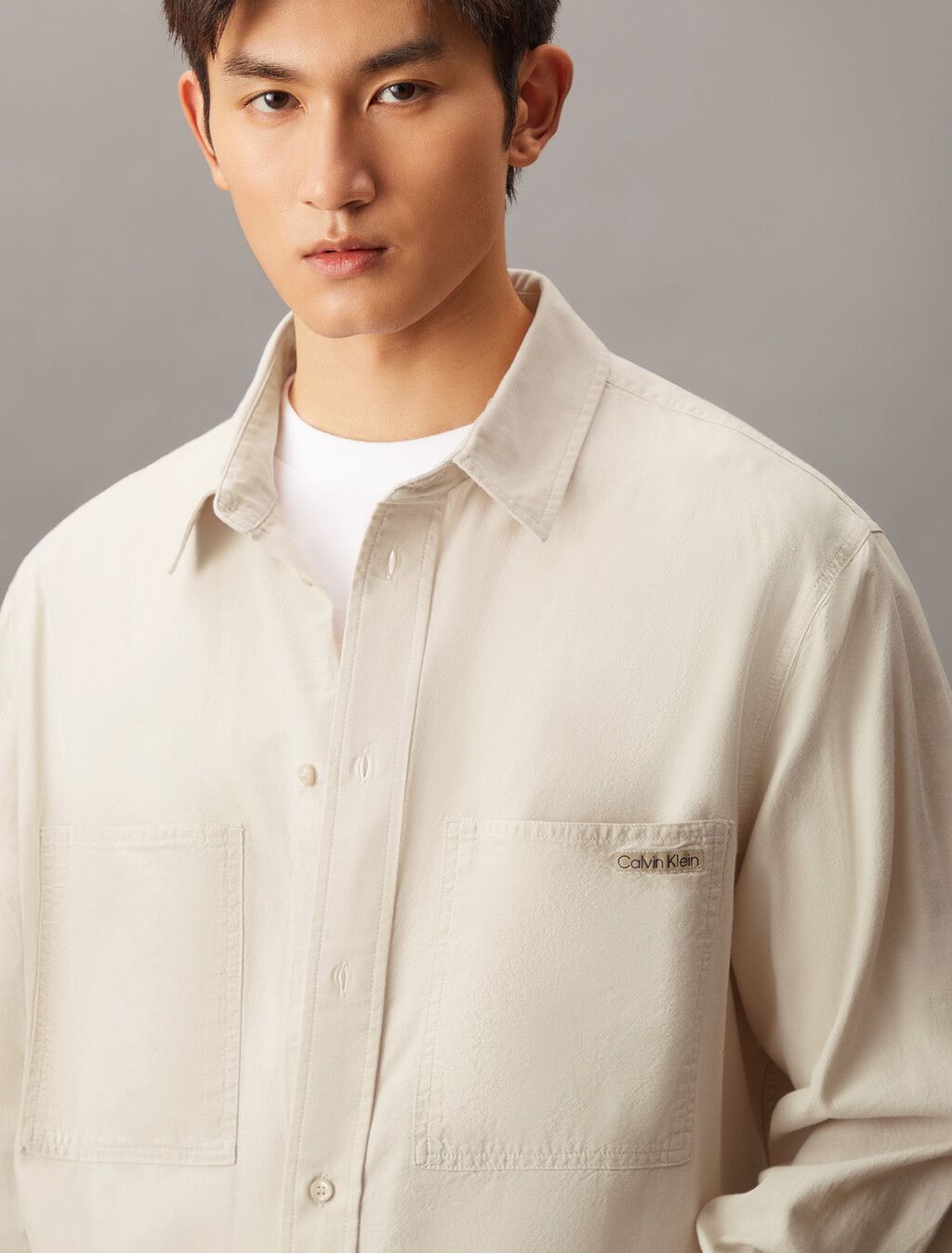 Calvin Klein - Áo sơ mi tay dài CK nam Relaxed Cotton Chambray Shirt