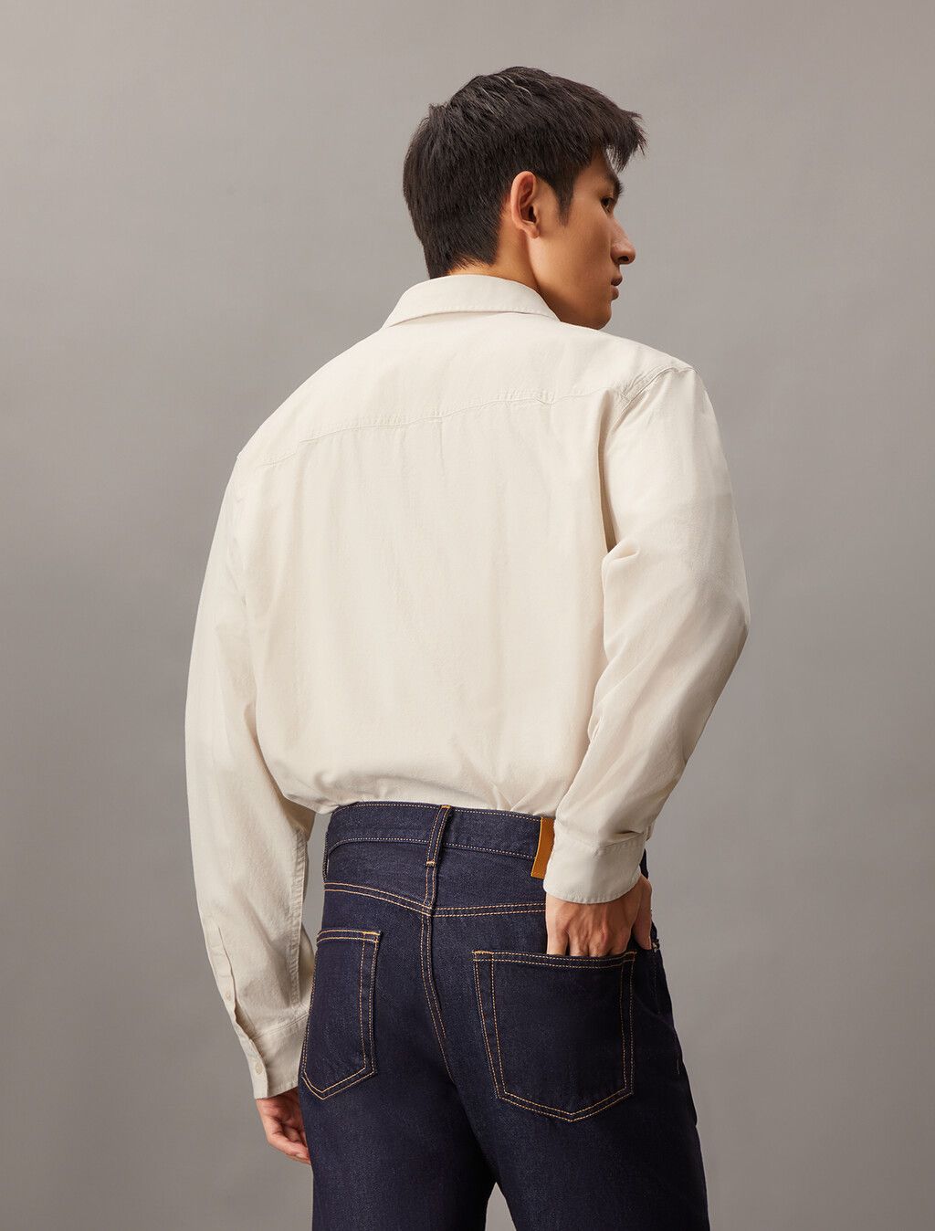 Calvin Klein - Áo sơ mi tay dài CK nam Relaxed Cotton Chambray Shirt