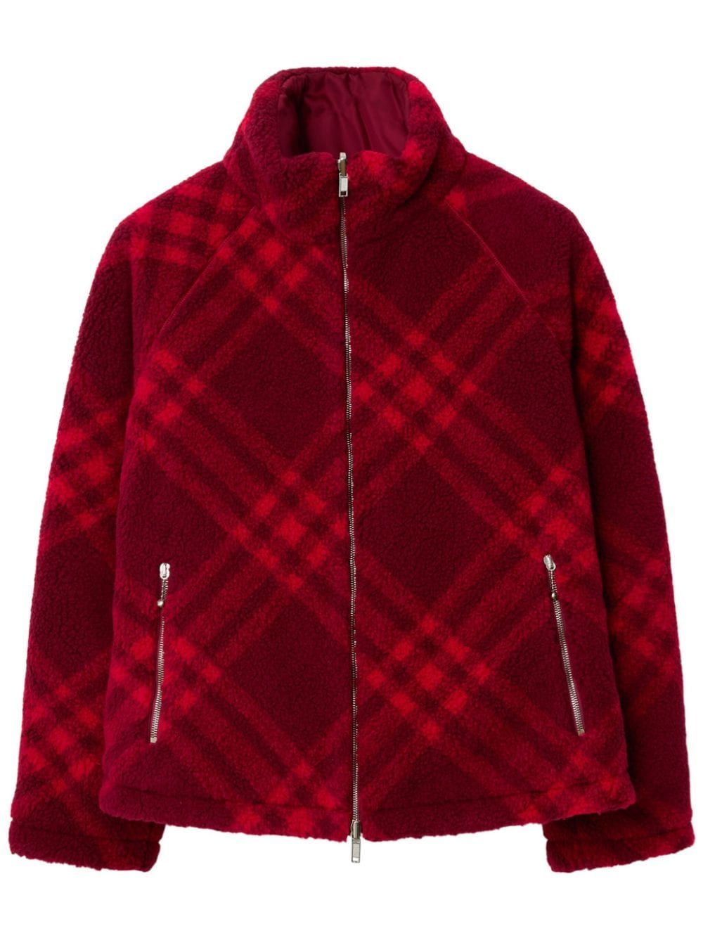 Burberry - Áo khoác nữ checkered reversible fleece jacket