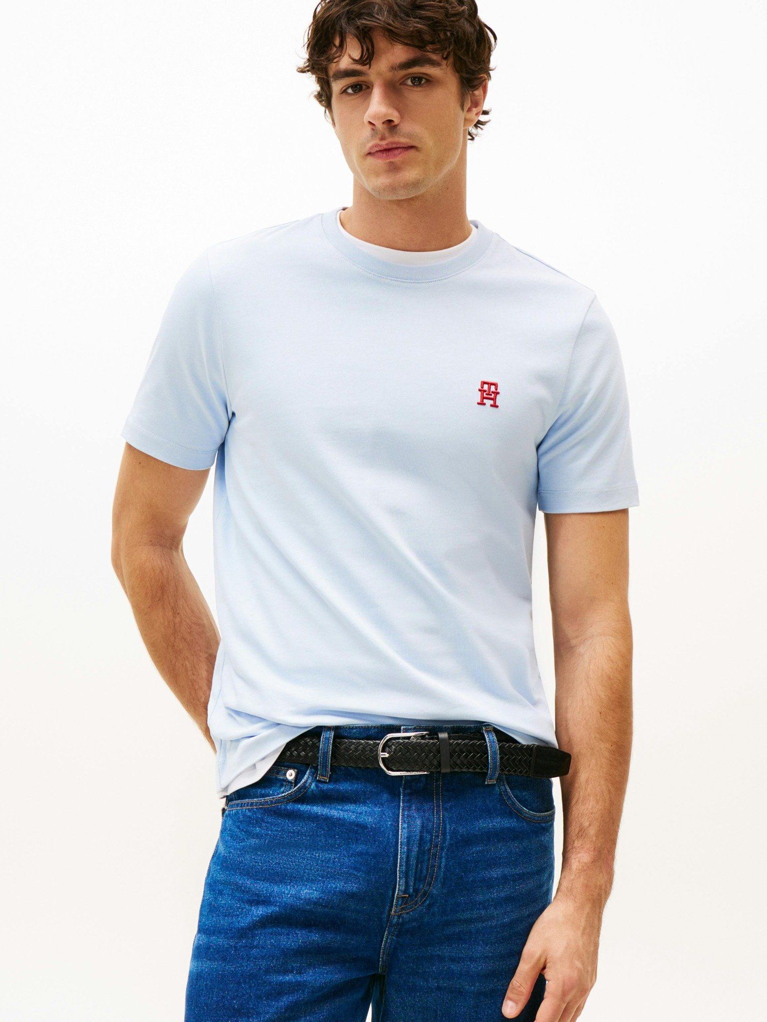 Tommy Hilfiger - Áo thun tay ngắn nam Contrast TH Monogram Embroidery T-Shirt