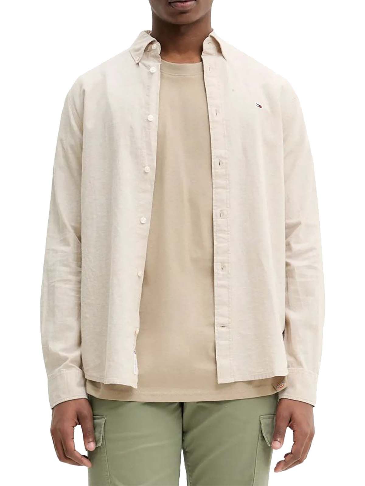 Tommy Hilfiger - Áo sơ mi tay dài nam TH Regular Linen Blend Shirt