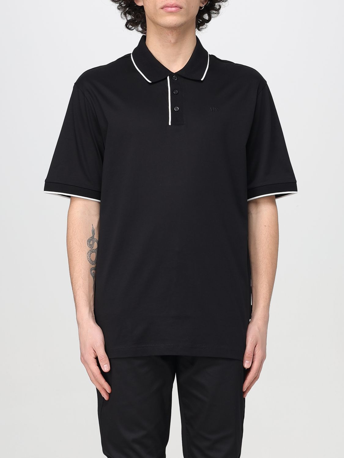 Armani Exchange - Áo polo nam Aix Men's Black Polo Shirt