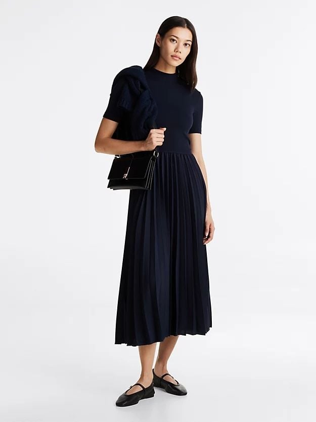 Tommy Hilfiger - Đầm nữ Pleated Midi Fit and Flare Dress