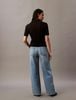 Calvin Klein - Quần jeans ống rộng CK nữ The Wide Leg Tencel Blue