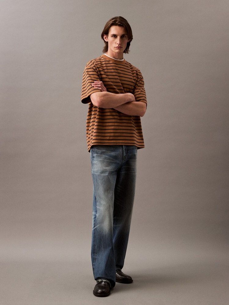 Calvin Klein - Áo phông thời trang nam CK Bold Heavy Stripe Jersey Tee