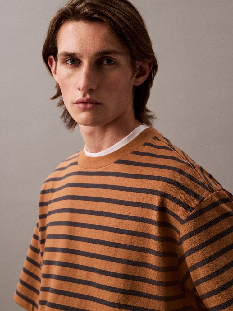 Calvin Klein - Áo phông thời trang nam CK Bold Heavy Stripe Jersey Tee