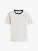 Tommy Hilfiger - Áo tay ngắn nữ Rib-Knit Contrast Collar Slim T-Shirt