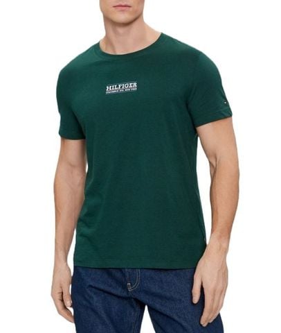 Tommy Hilfiger - Áo thun tay ngắn nam Men's Green Small Hilfiger Tee