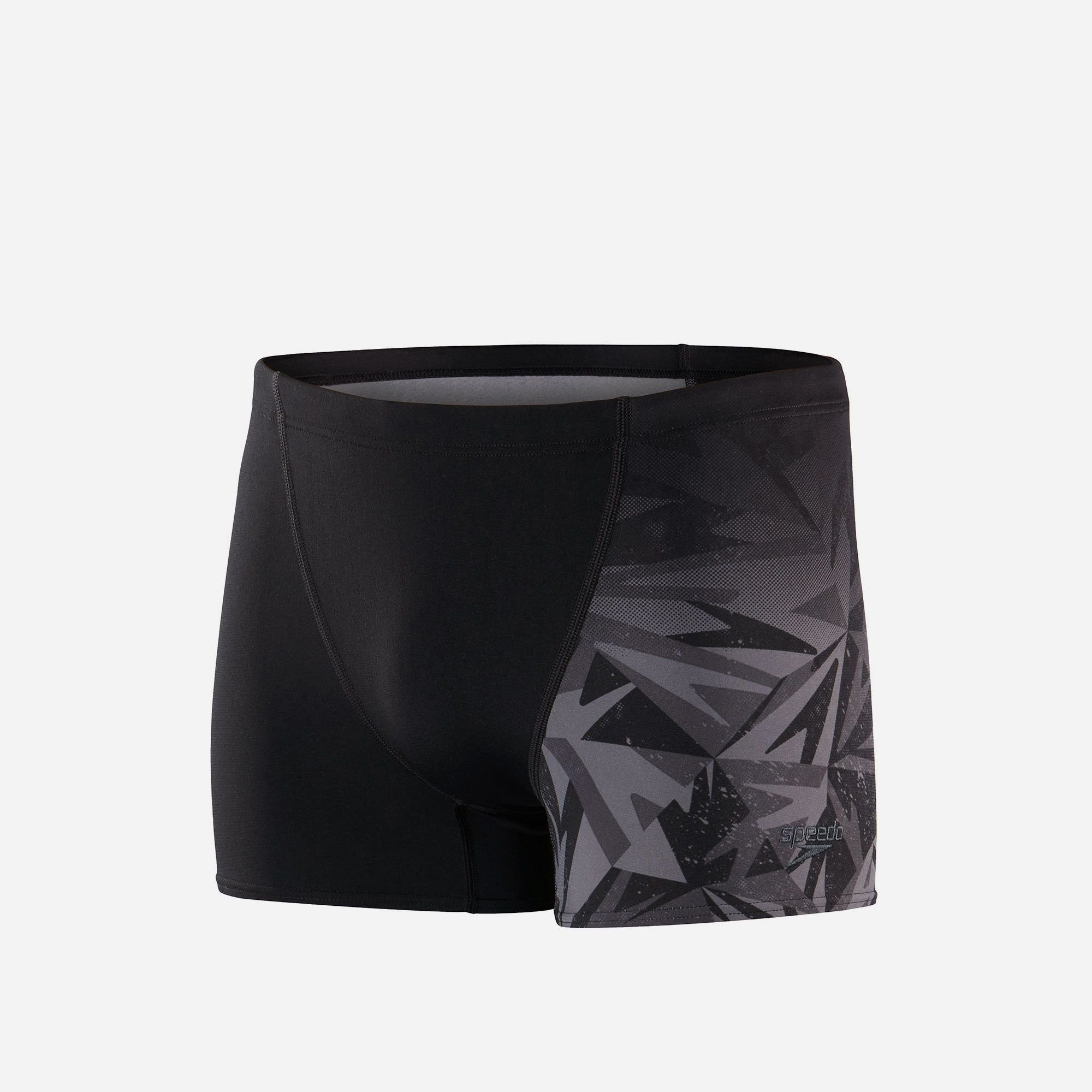 Speedo - Quần bơi nam Allover V-Cut Am Black Grey Swimming
