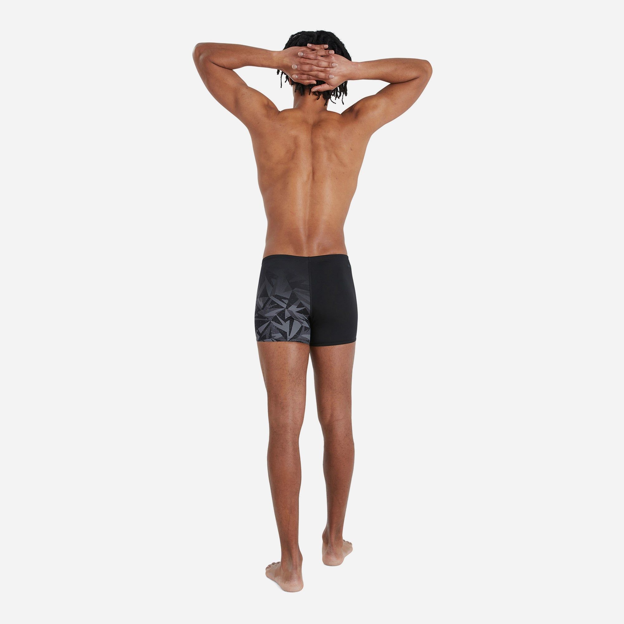 Speedo - Quần bơi nam Allover V-Cut Am Black Grey Swimming