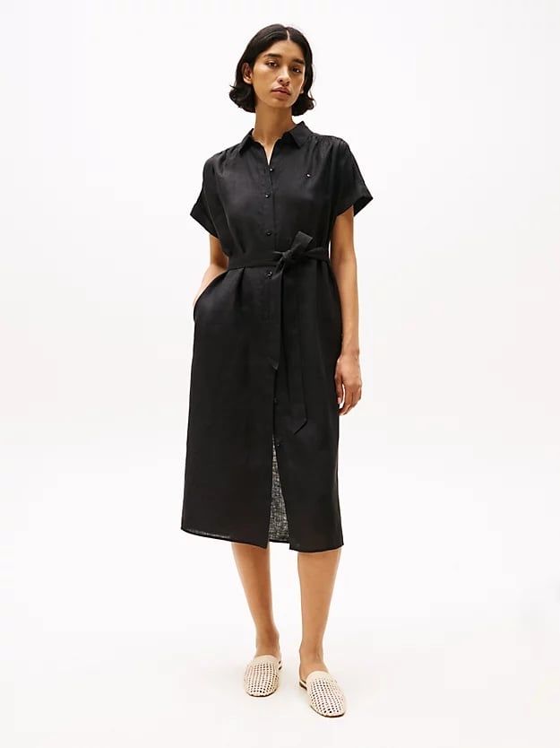 Tommy Hilfiger - Đầm nữ Pure Linen Midi Shirt Dress