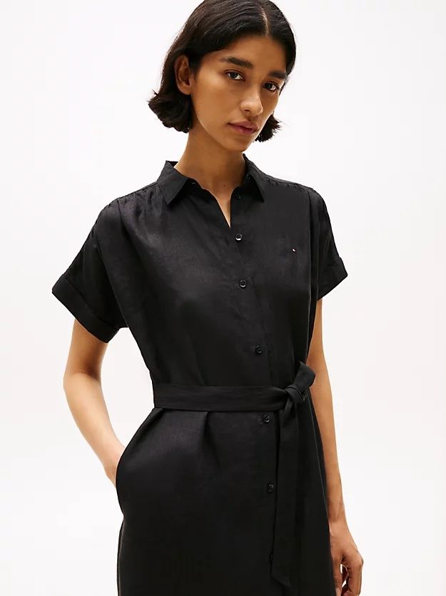Tommy Hilfiger - Đầm nữ Pure Linen Midi Shirt Dress