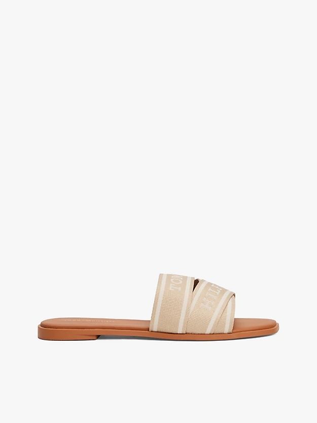 Tommy Hilfiger - Dép quai ngang nữ Webbing Woven Logo Strap Mules