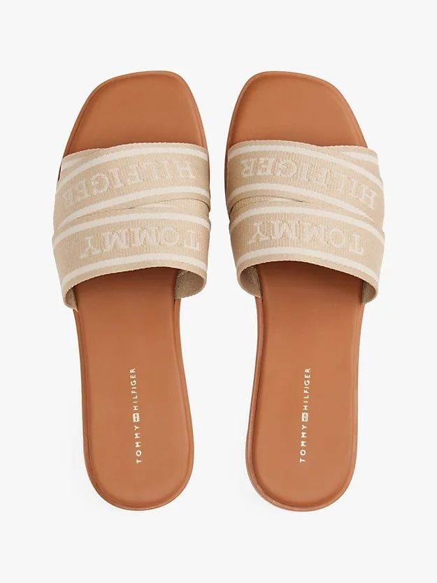Tommy Hilfiger - Dép quai ngang nữ Webbing Woven Logo Strap Mules