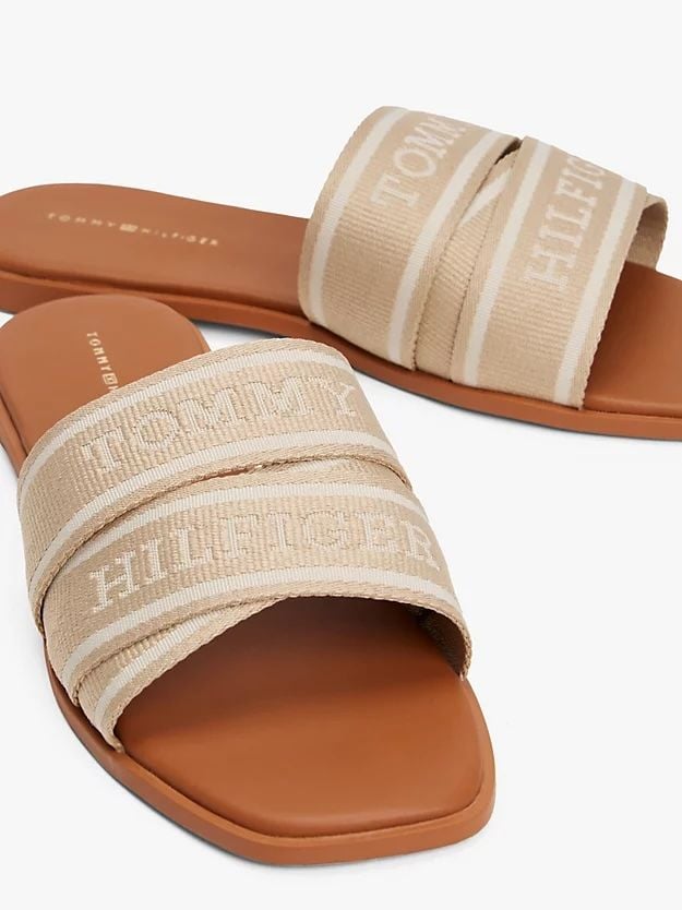 Tommy Hilfiger - Dép quai ngang nữ Webbing Woven Logo Strap Mules