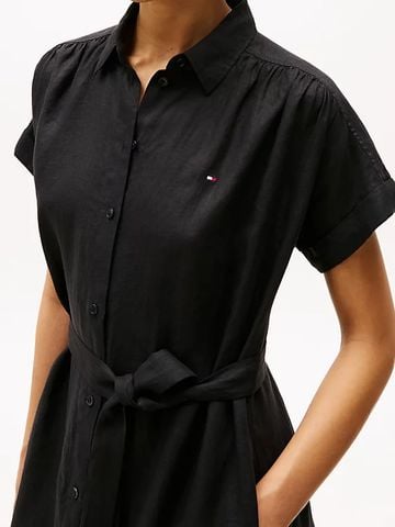 Tommy Hilfiger - Đầm nữ Pure Linen Midi Shirt Dress - 3