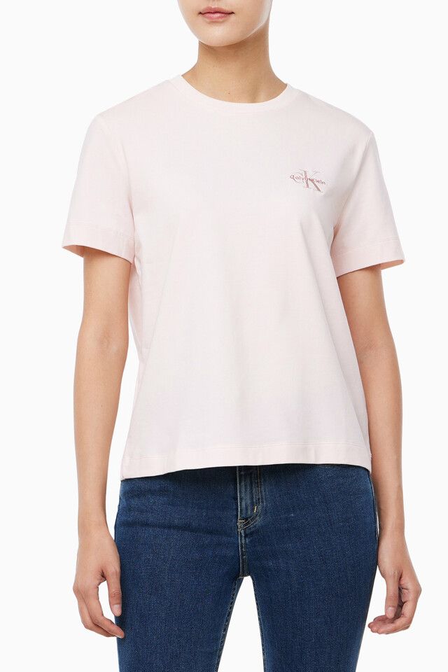 Calvin Klein - Áo phông thời trang CK nữ Premium Monogram Emb Tee